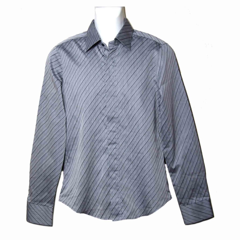 Sisley Shirt Gray Men's Size Slim Fit Medium